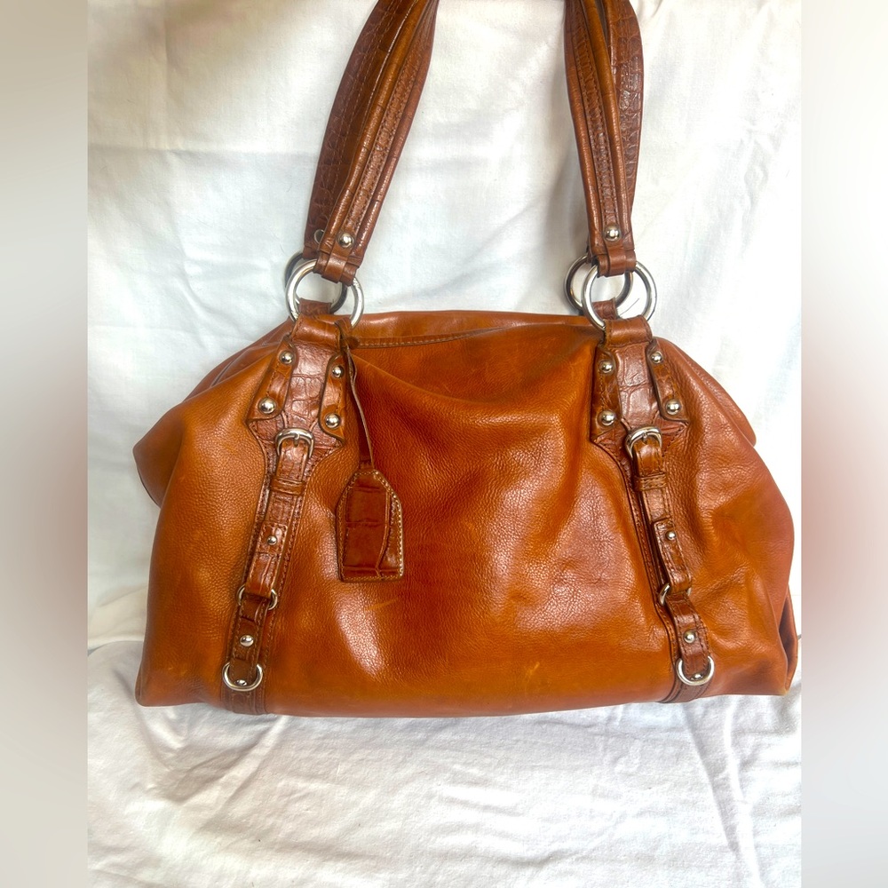 DKNY Brown Leather Shoulder Bag